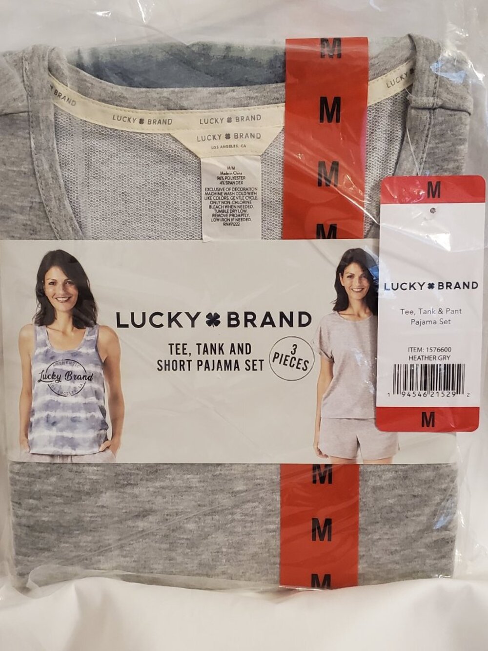 Lucky Brand Women's 3 Piece PJ Lounge Set, Tee, Tank, & Short NWT!